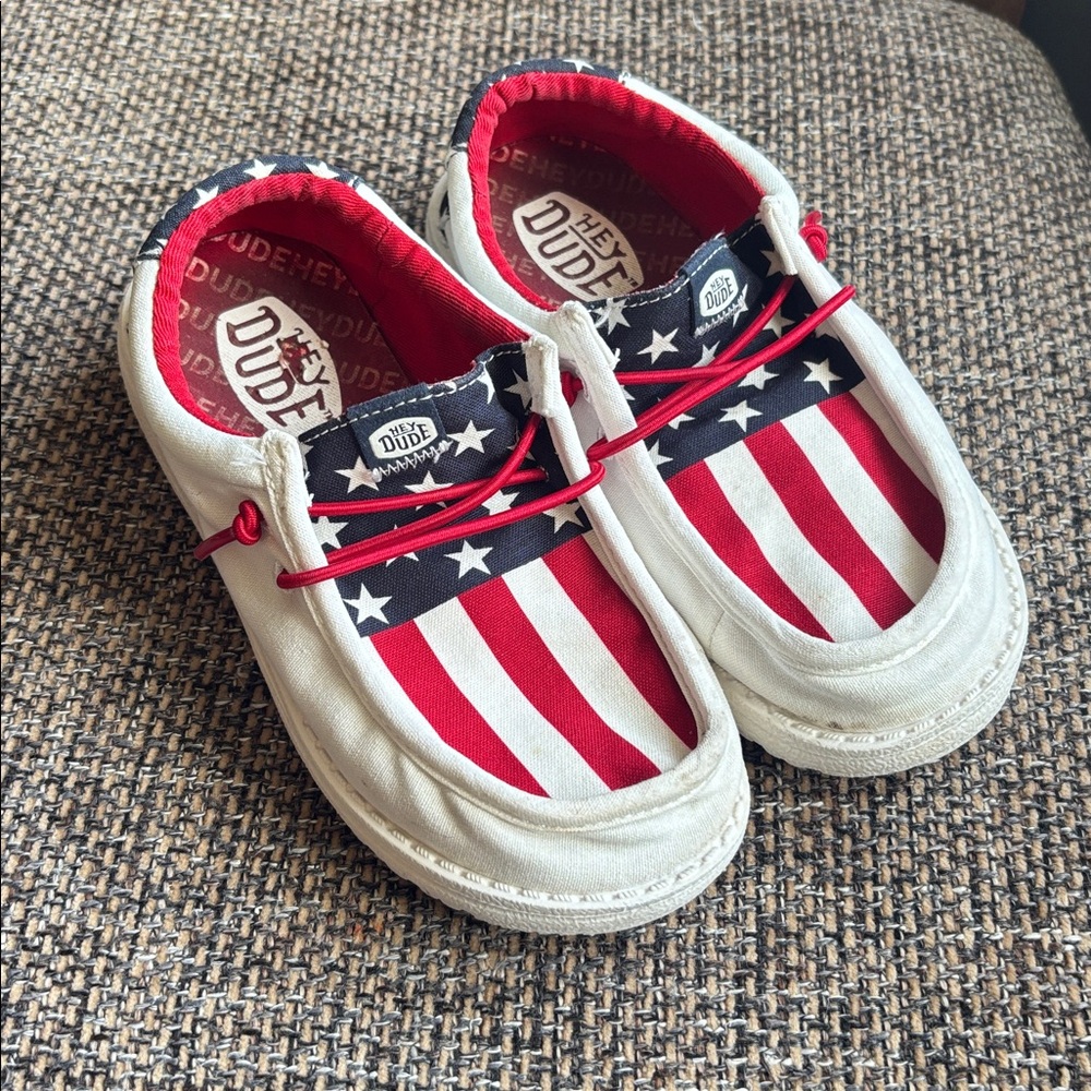 Hey Dude Kids Red White Blue Star Sneakers